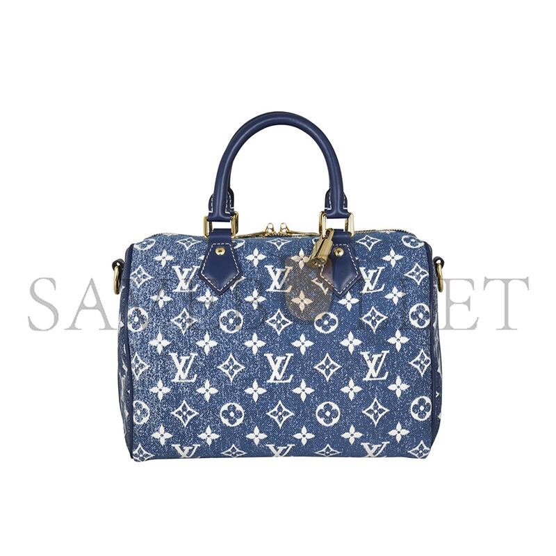 LOUIS VUITTON DENIM MONOGRAM JACQUARD SPEEDY BANDOULIERE 25 BLEU M59609 (25*19*15cm)